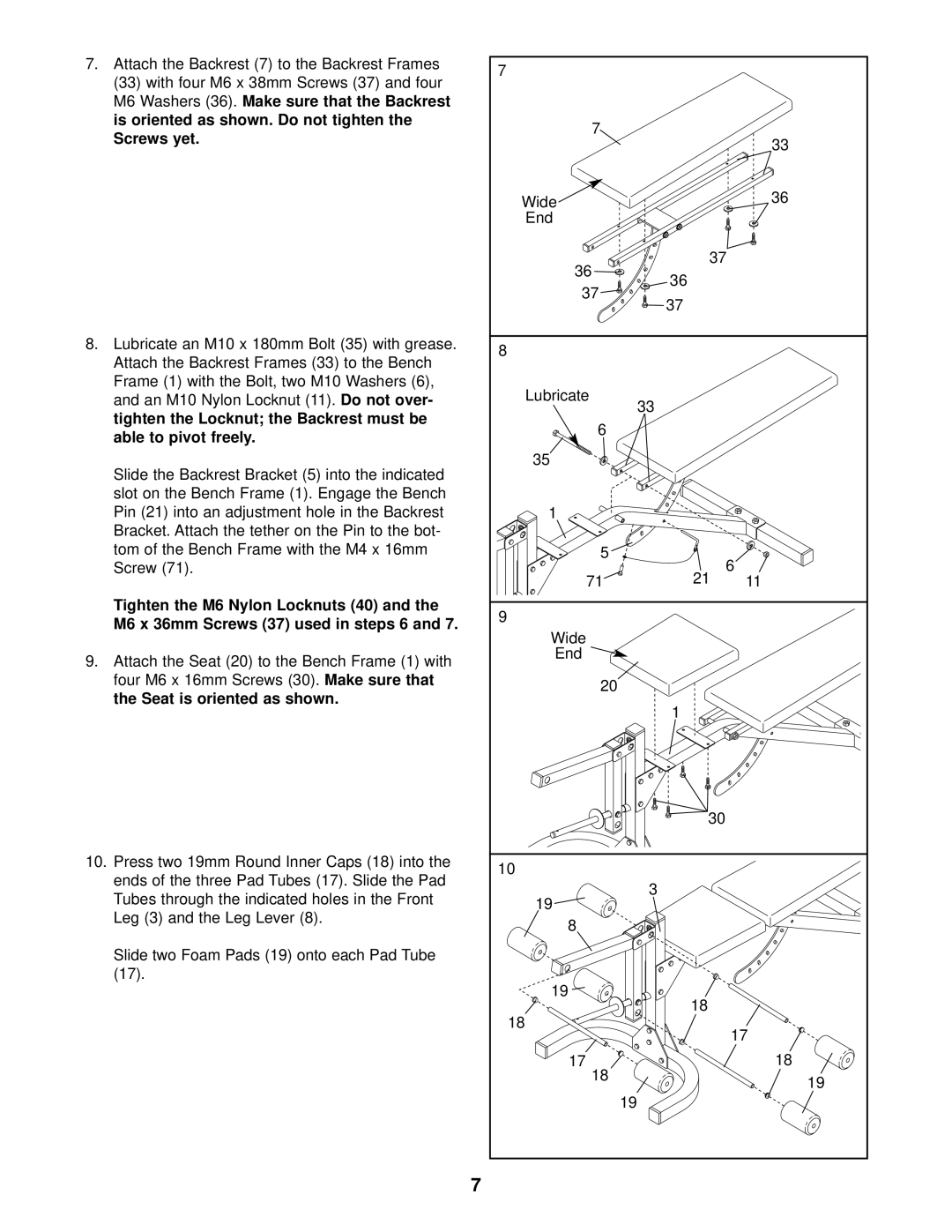 Weider WEBE12621 user manual 