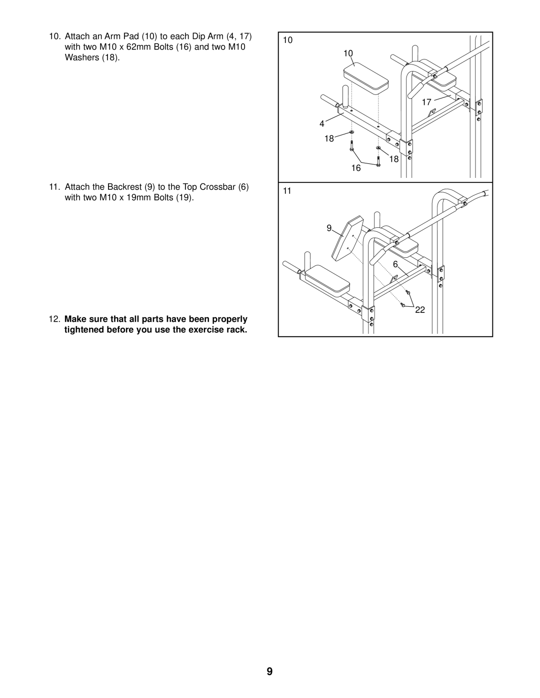 Weider WEBE13011 manual 