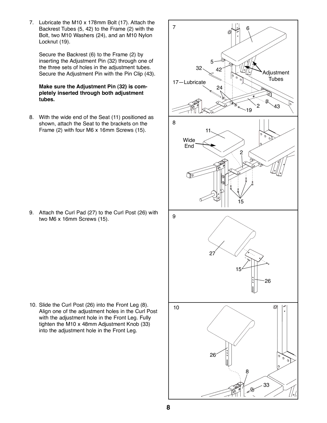 Weider WEBE13100 manual 