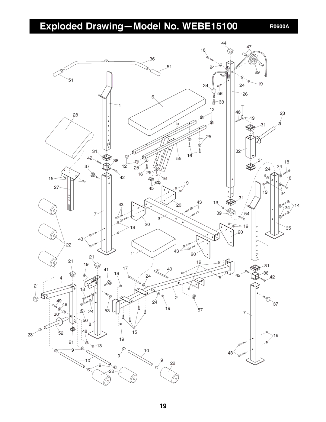 Weider manual Exploded DrawingÑModel No. WEBE15100 