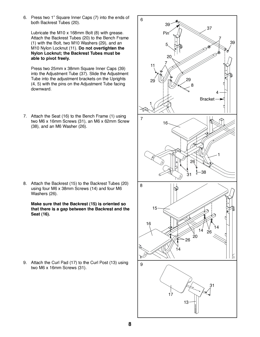 Weider WEBE15420 user manual 