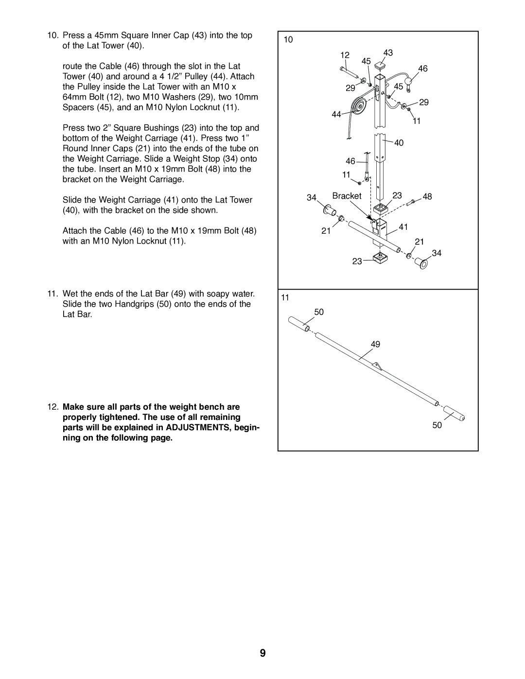 Weider WEBE15420 user manual Bracket 