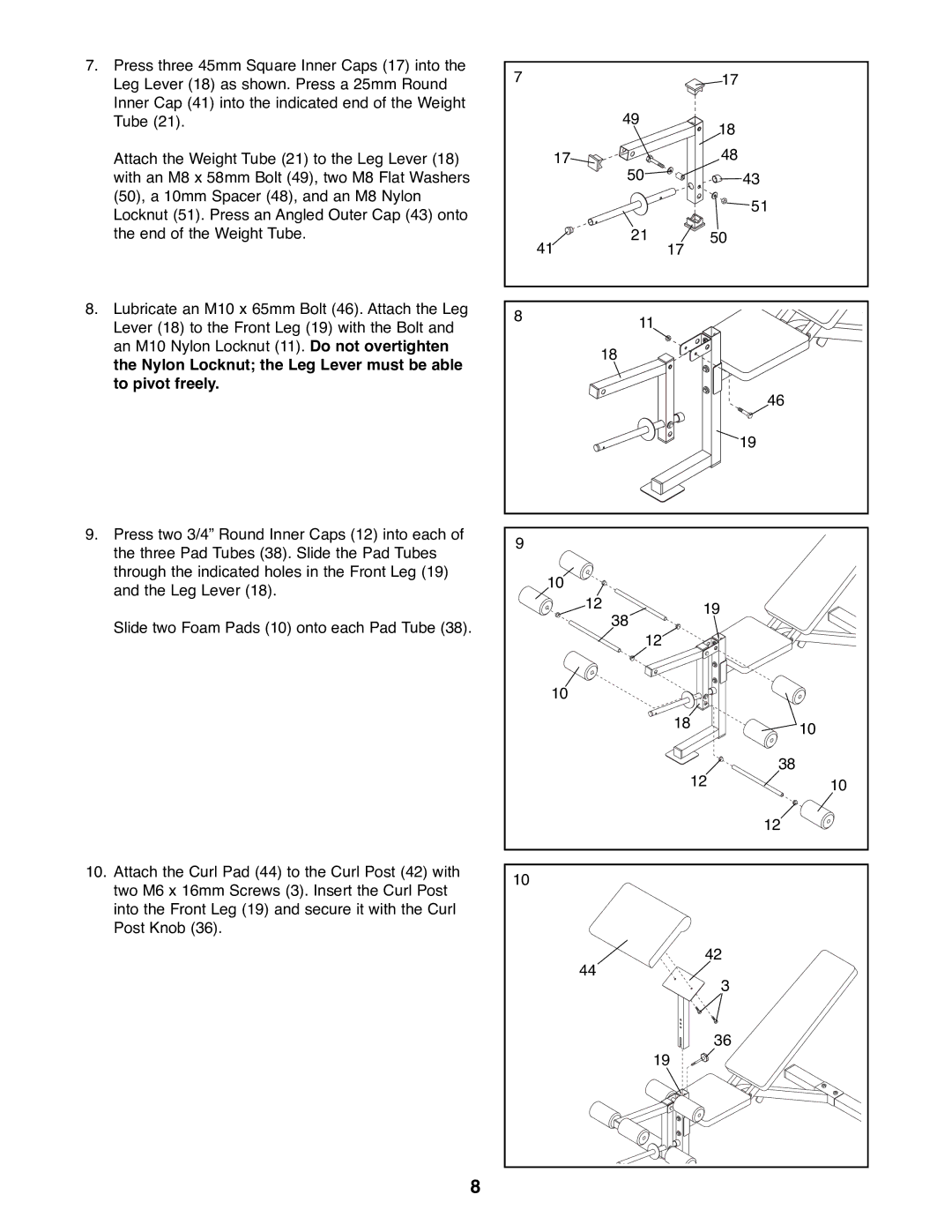 Weider WEBE19200 manual 