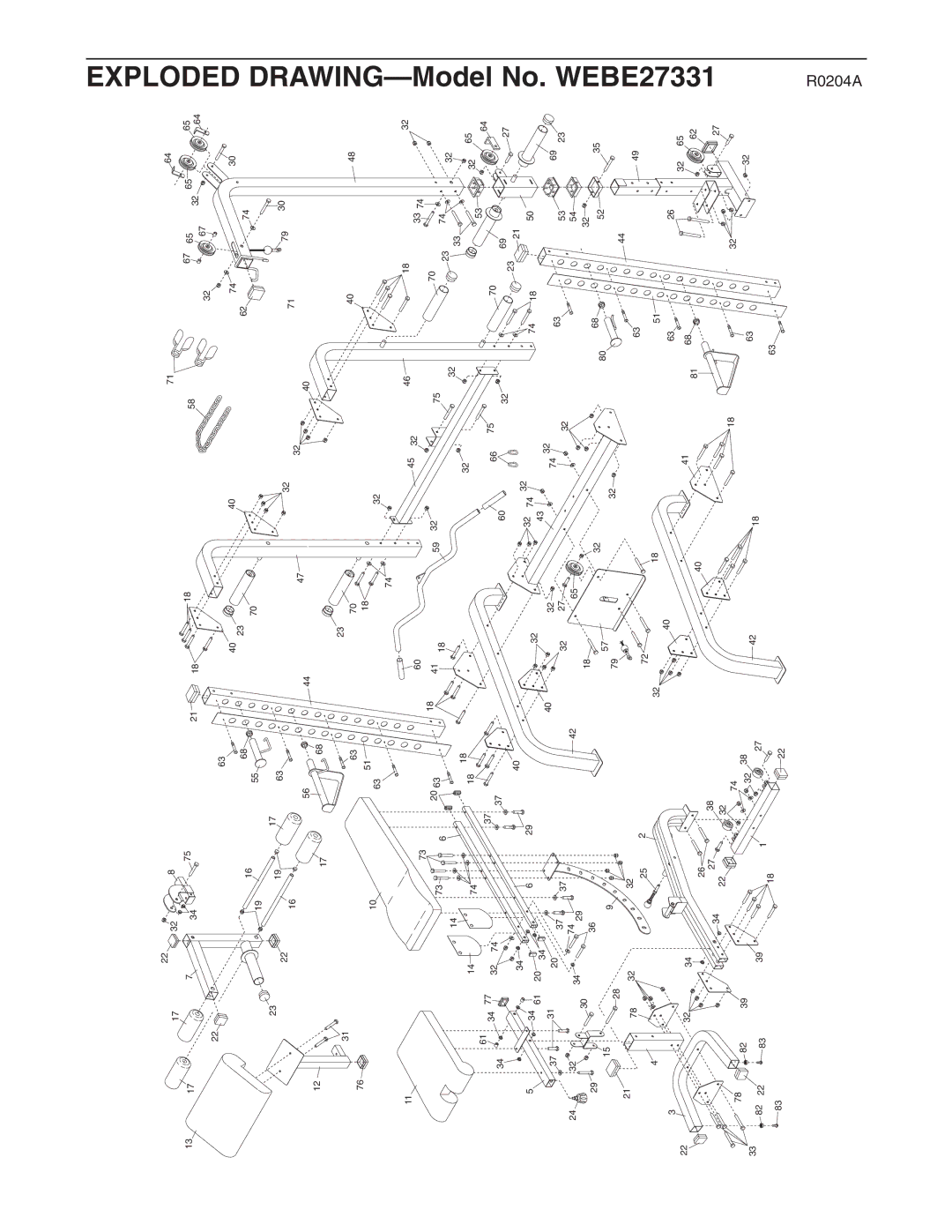 Weider WEBE27331 user manual Exploded Drawing 