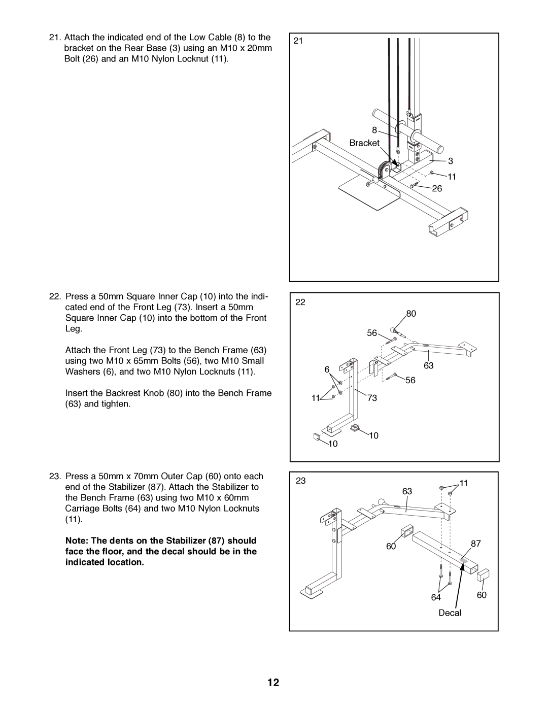 Weider WEBE29300 manual 