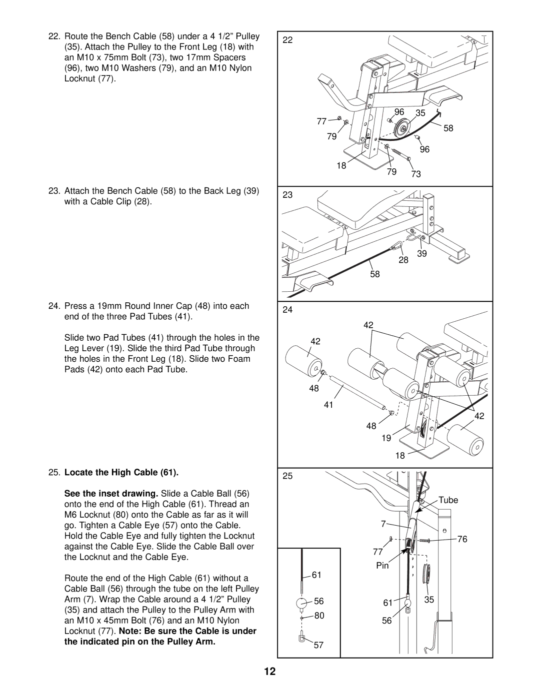 Weider WEBE29911 user manual Locate the High Cable 