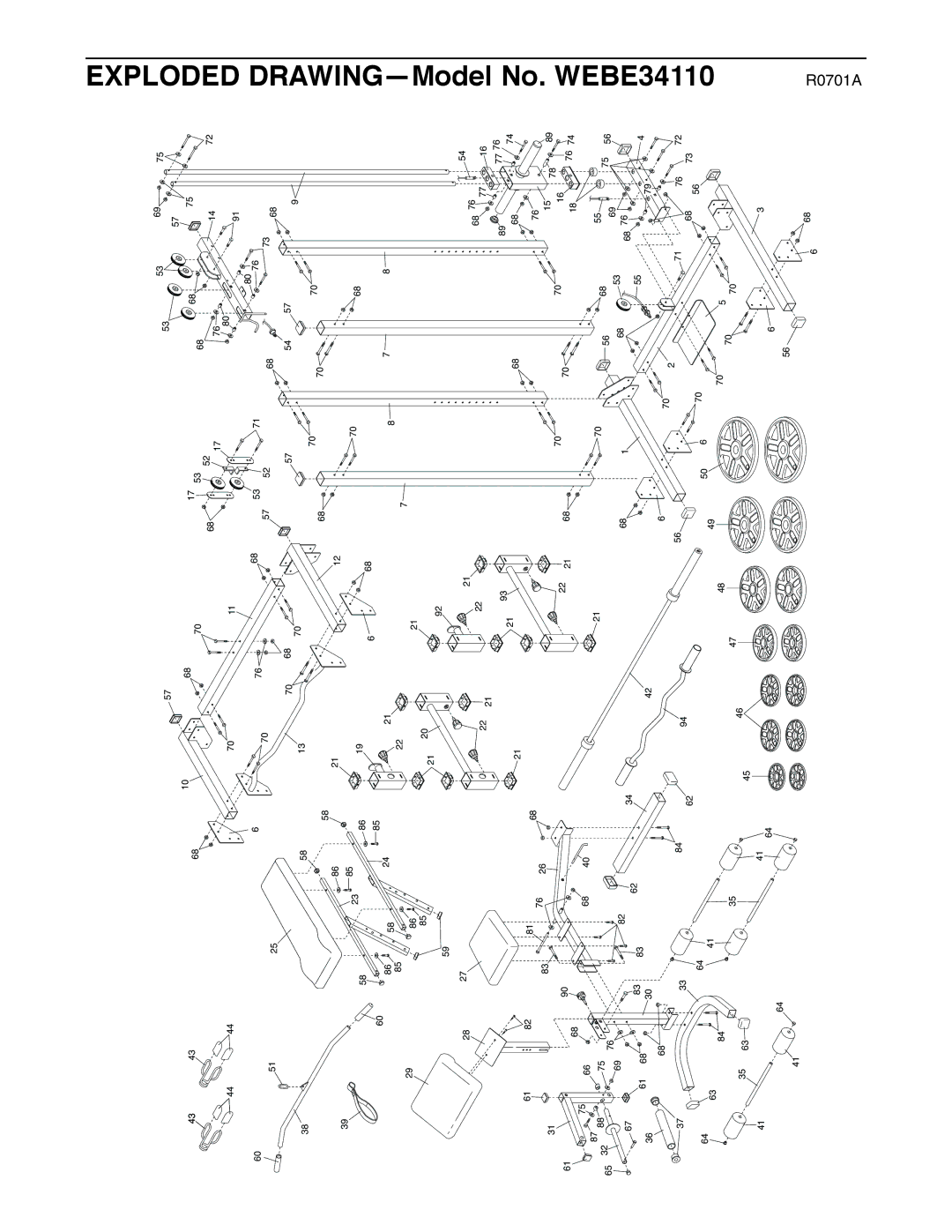 Weider WEBE34110 user manual Exploded 