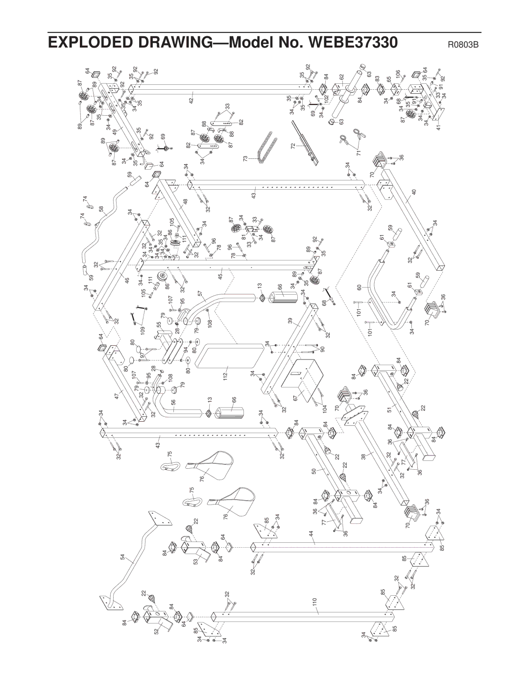 Weider WEBE37330 user manual Exploded 