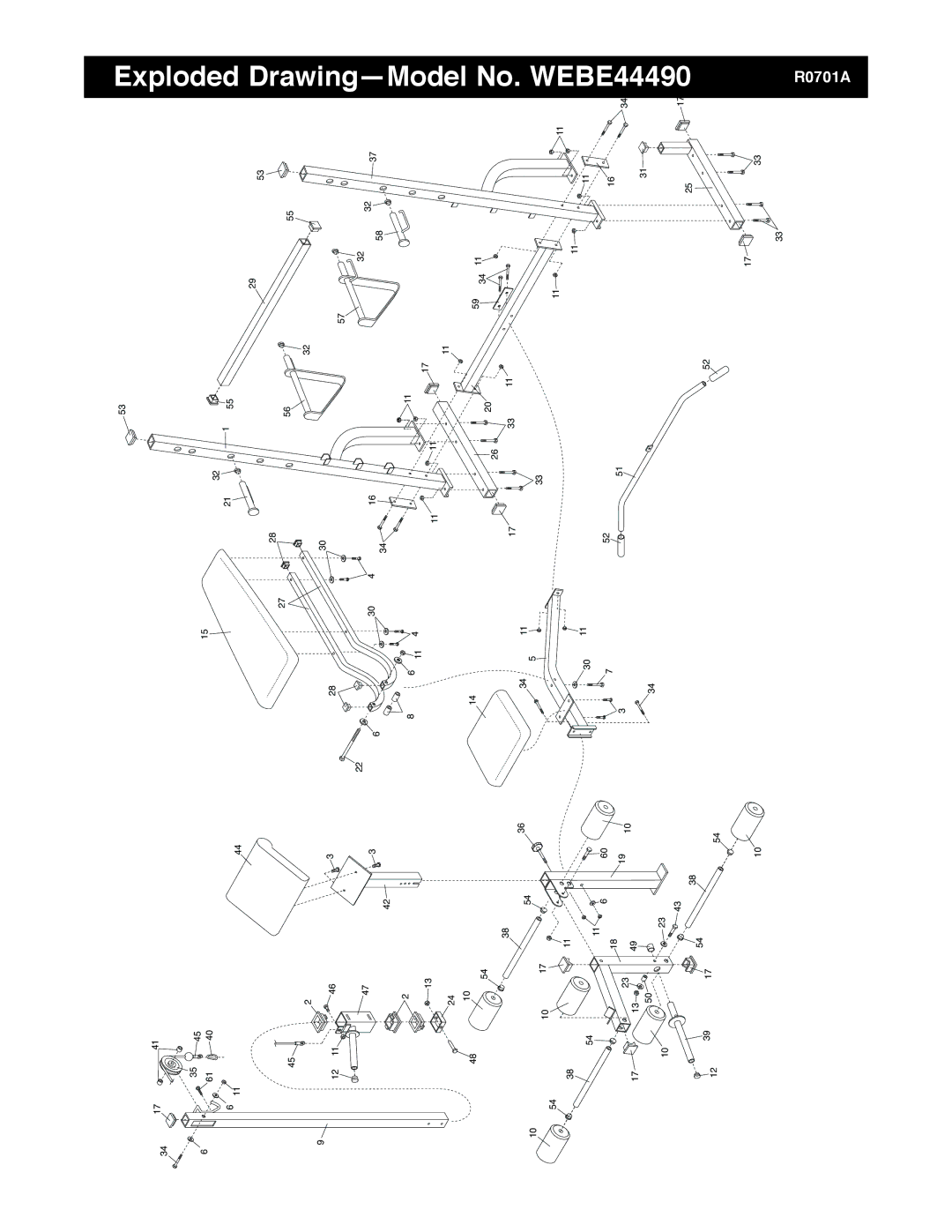 Weider WEBE44490 user manual Exploded Drawing 