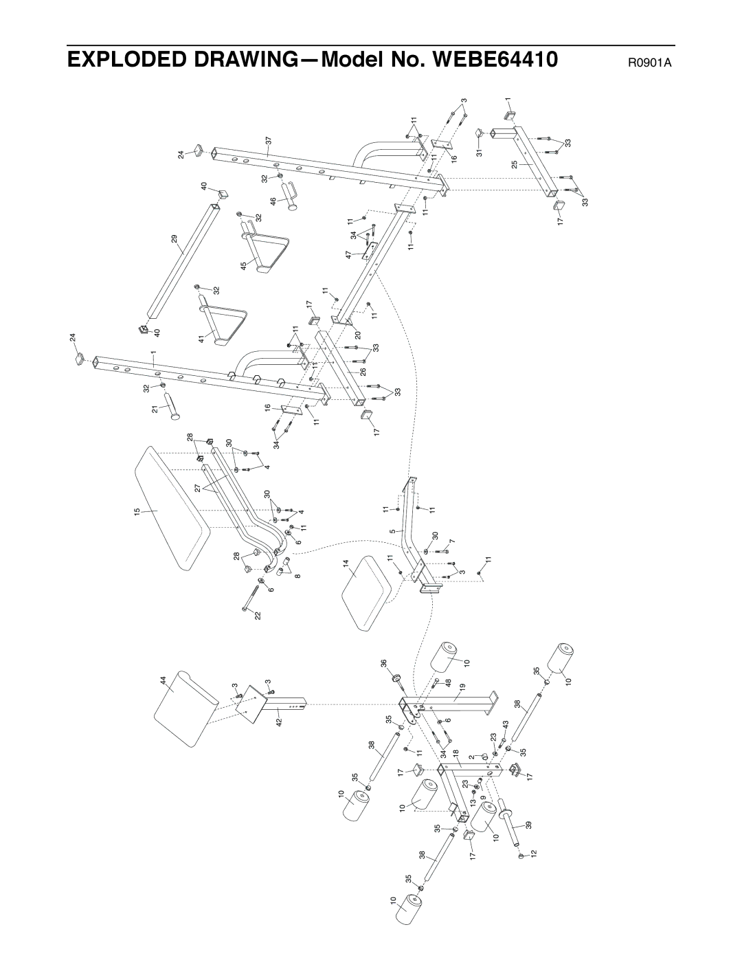 Weider user manual Exploded DRAWING-Model No. WEBE64410 