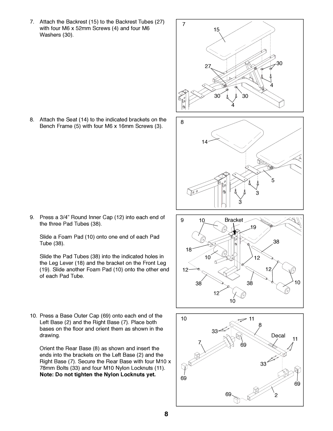 Weider WEBE96491 manual 