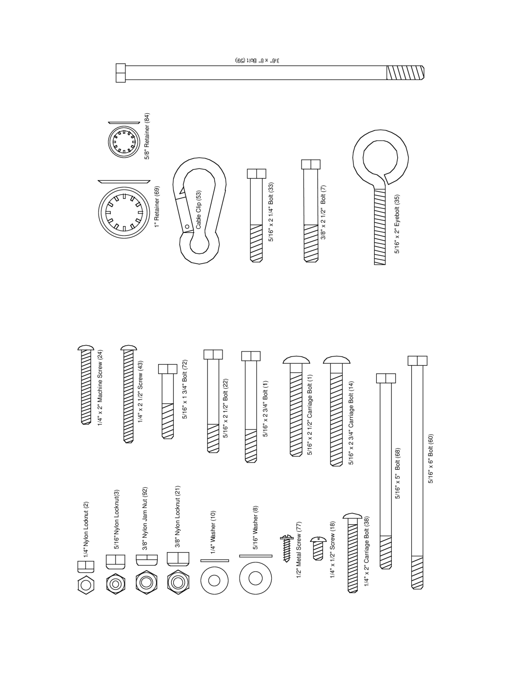 Weider WEEVSY87210 user manual X 2 1/2 Screw 