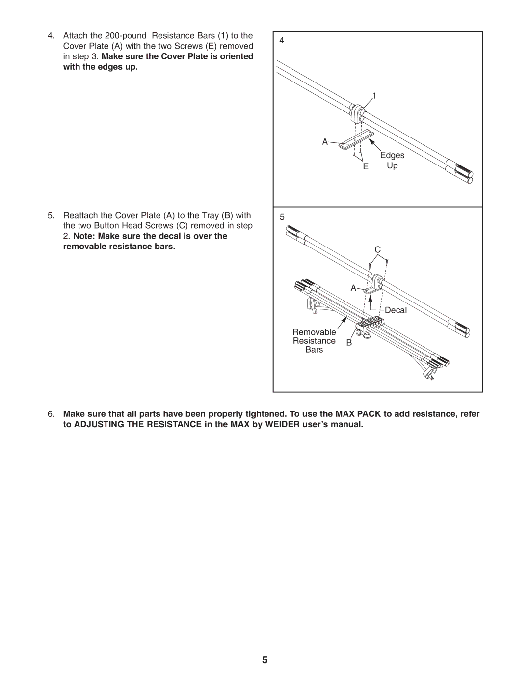 Weider WEMC0943.0 user manual 