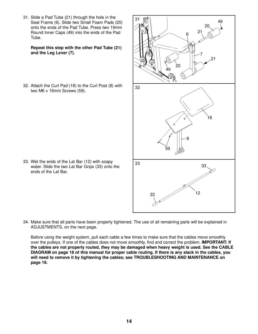 Weider WESY13820 user manual 