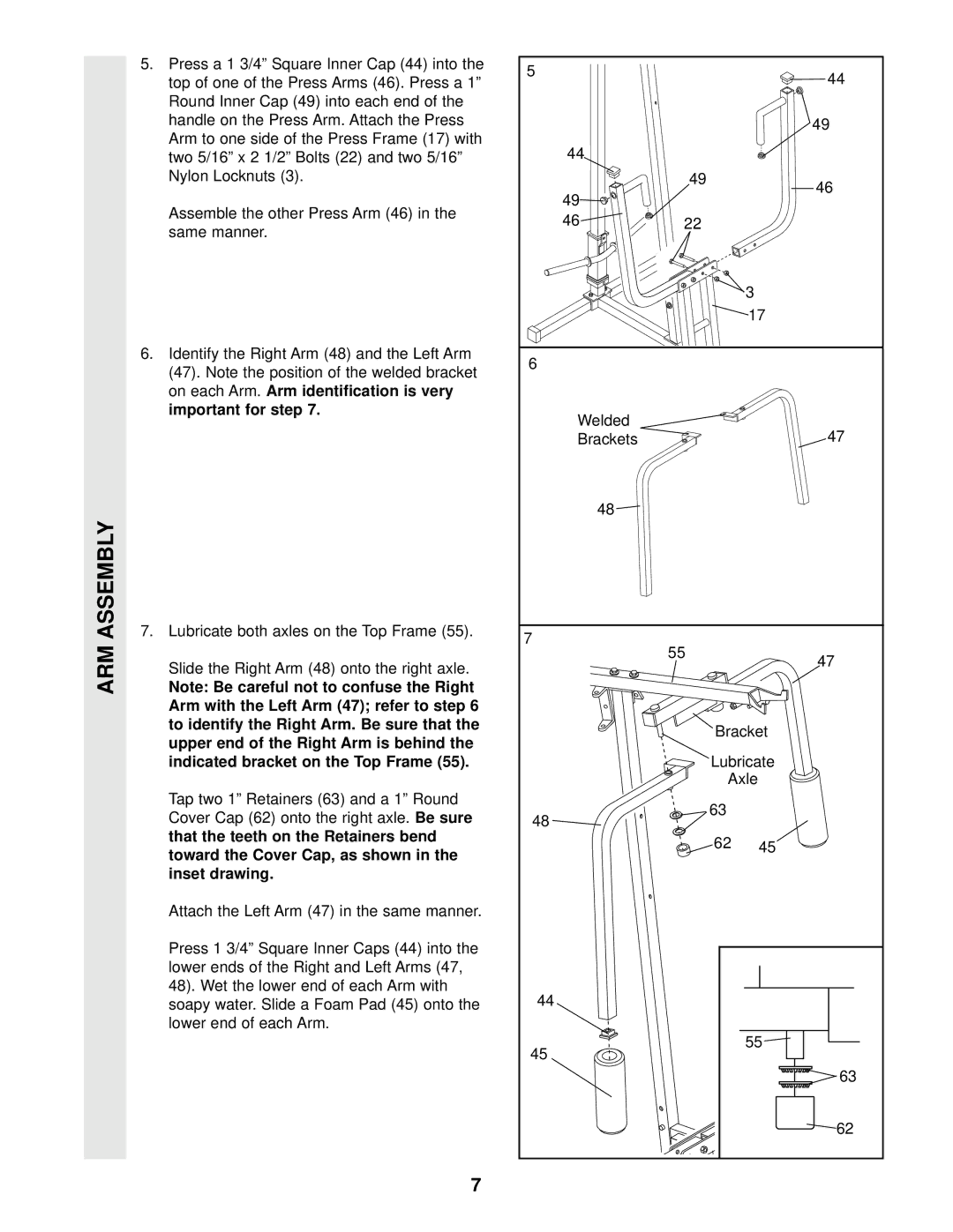 Weider WESY16010 user manual ARM Assembly 