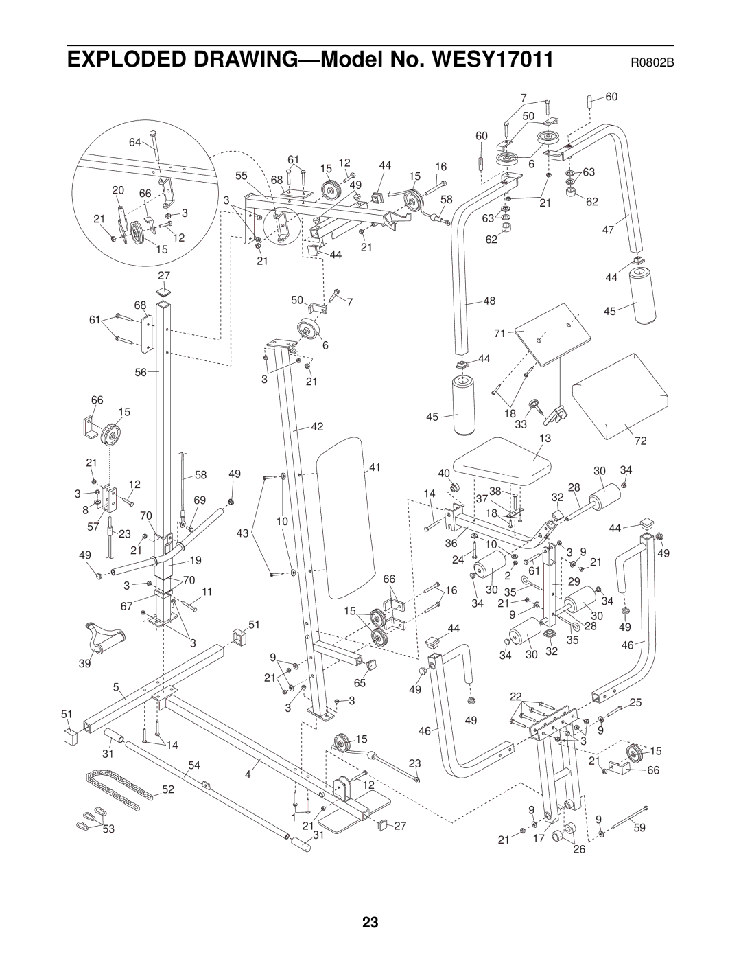 Weider WESY17011 user manual R0802B 