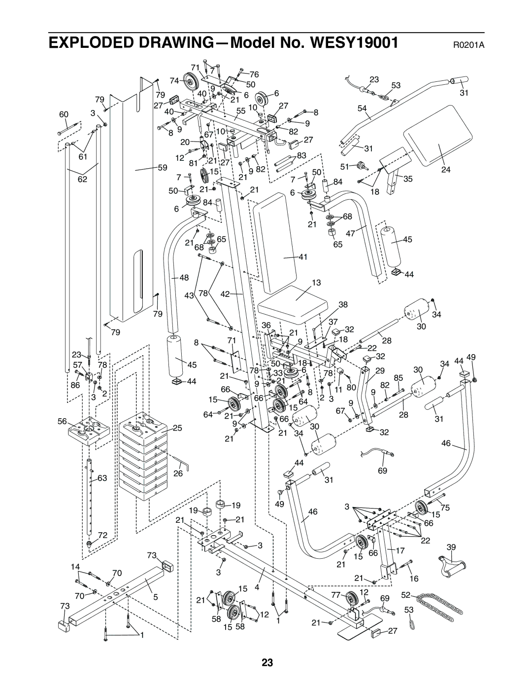 Weider WESY19001 user manual R0201A 