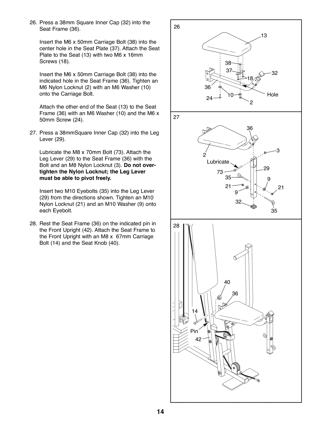 Weider WESY19511 user manual 