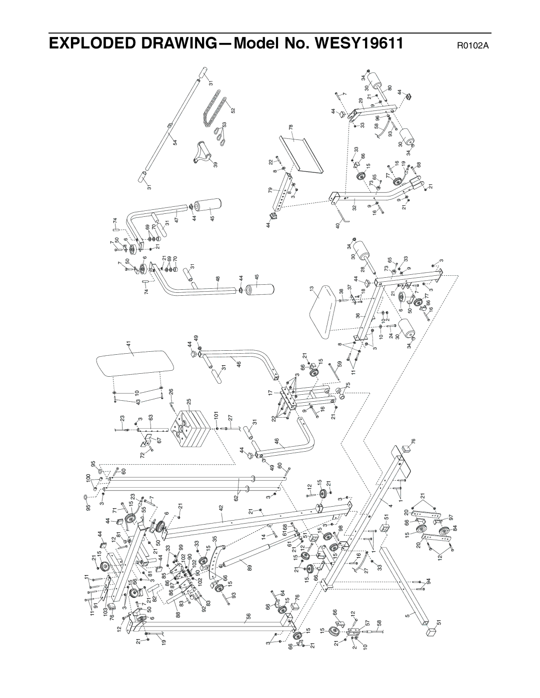 Weider WESY19611 user manual Exploded DRAWING-Model 