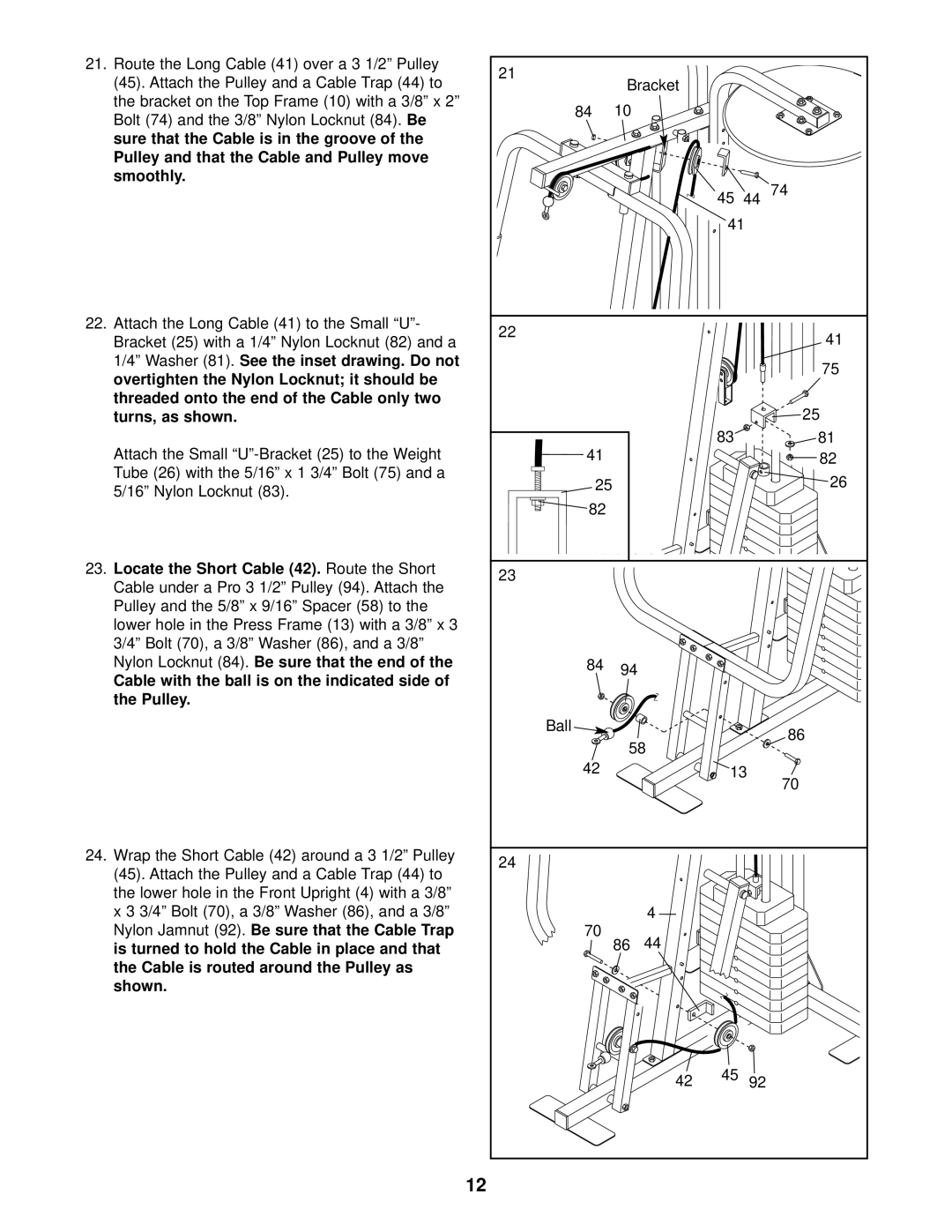 Weider WESY29510 user manual 