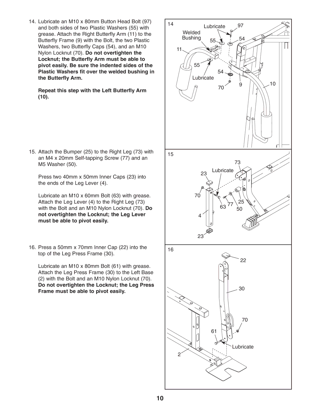 Weider WESY29521 user manual Repeat this step with the Left Butterfly Arm 