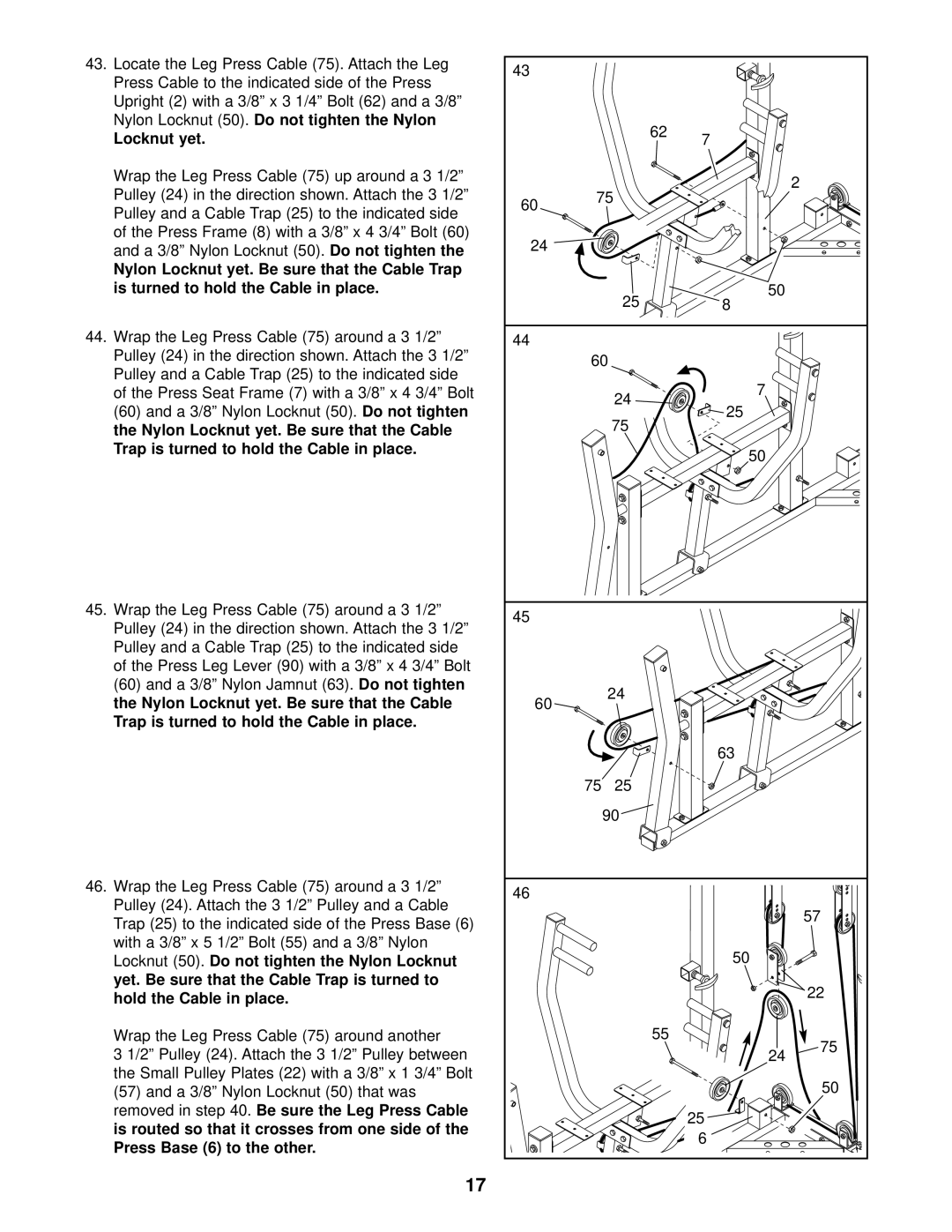 Weider WESY37531 user manual Locknut yet 