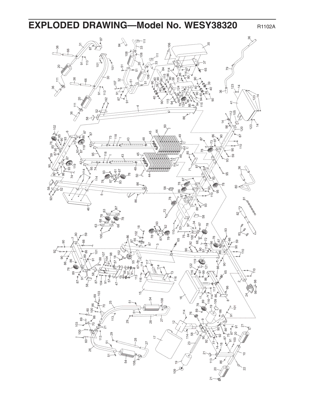 Weider user manual Exploded DRAWING-Model No. WESY38320 