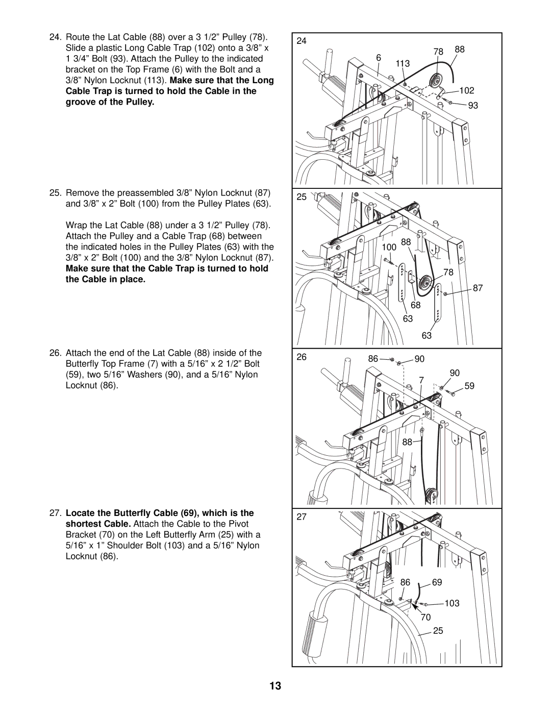 Weider WESY38321 user manual 113 102 100 103 