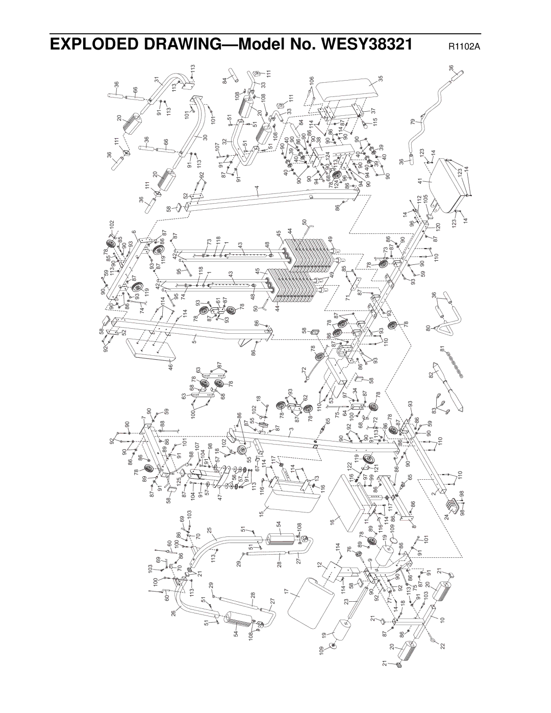 Weider WESY38321 user manual Exploded 