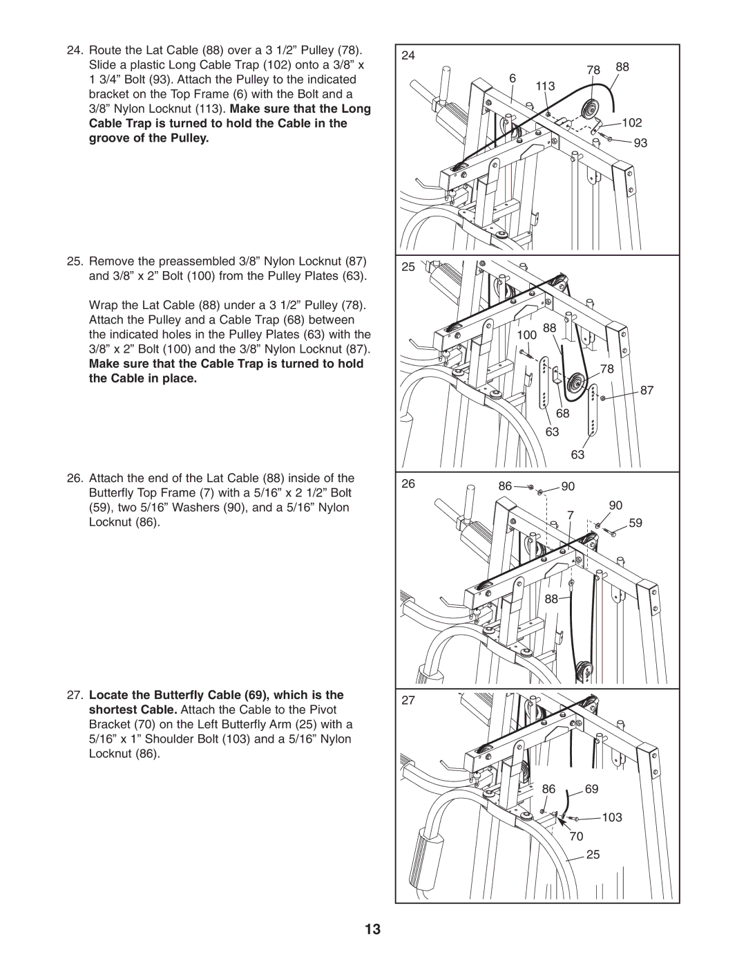 Weider WESY38322 user manual 113 102 100 103 