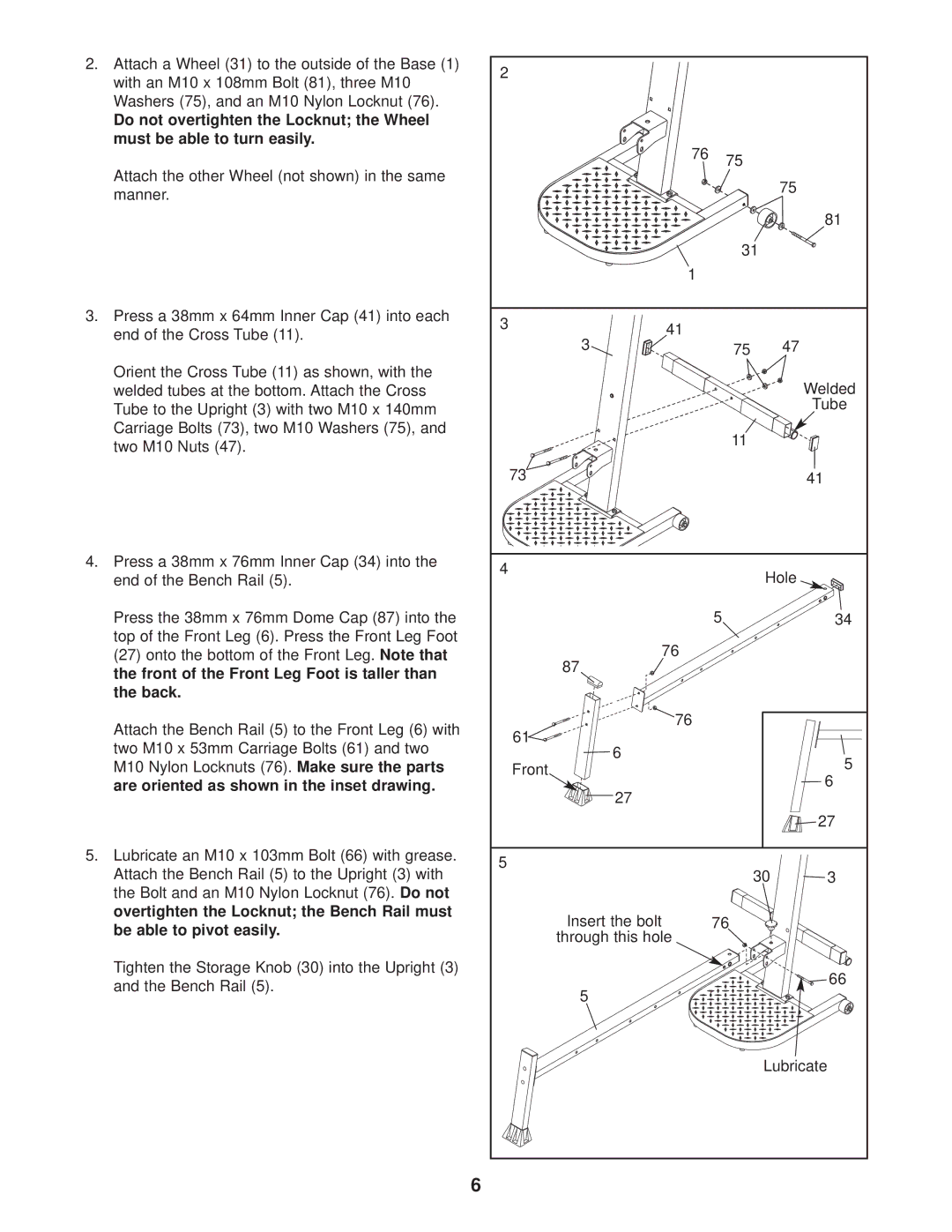 Weider WESY38730 user manual 