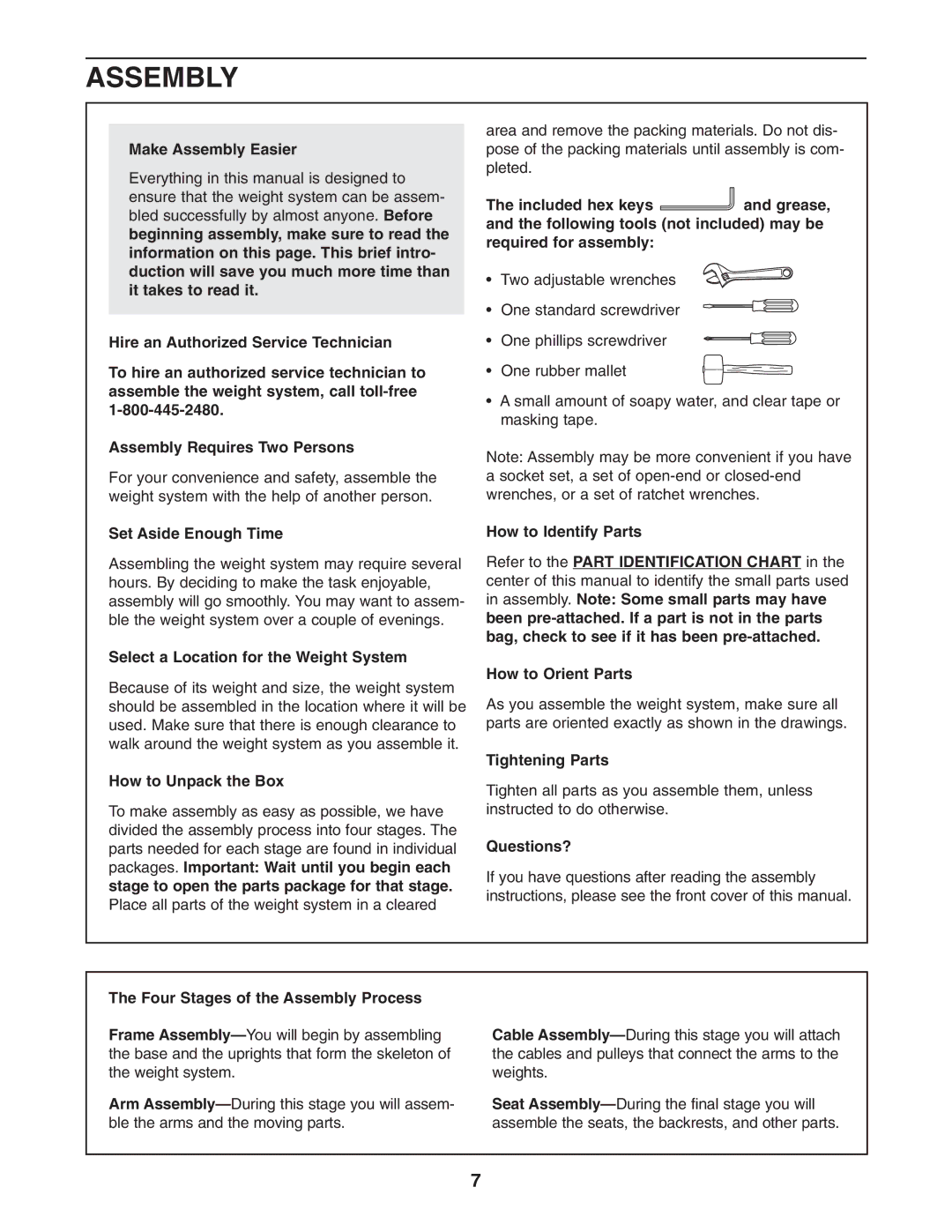 Weider WESY3906.0 user manual Assembly 