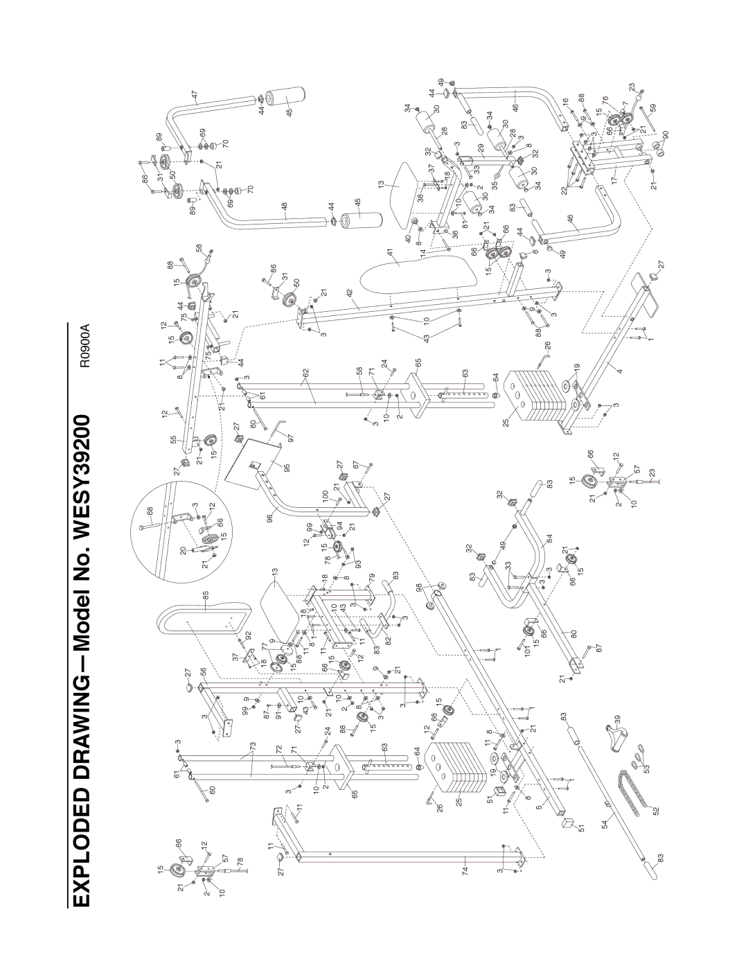 Weider user manual Exploded DRAWINGÑModel No. WESY39200 