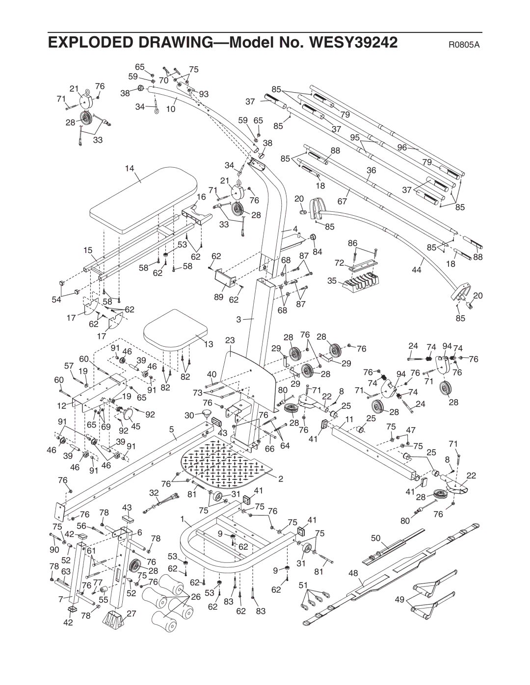 Weider WESY3924.2 user manual Exploded DRAWING-Model No. WESY39242 