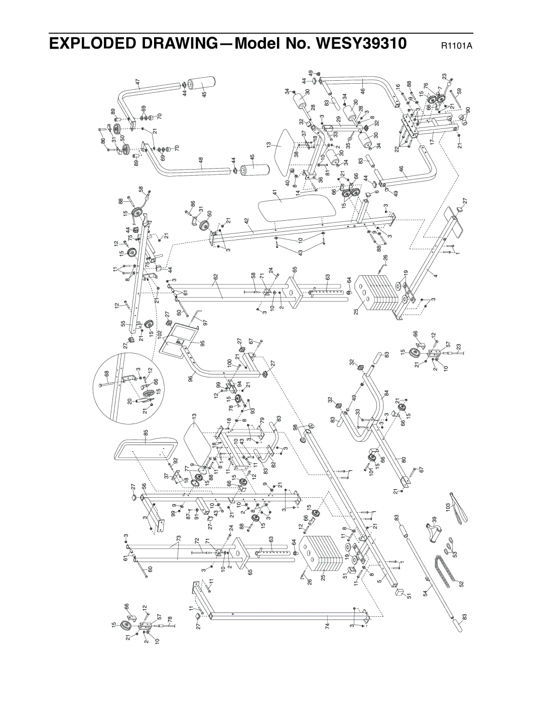 Weider WESY39310 user manual Exploded Drawing 