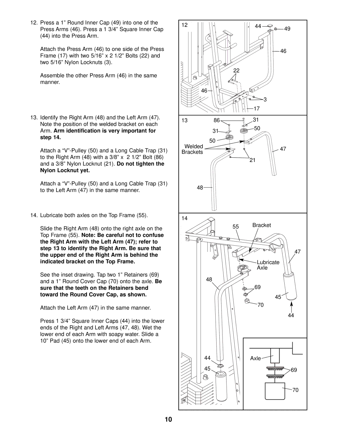 Weider WESY39311 user manual Nylon Locknut yet 