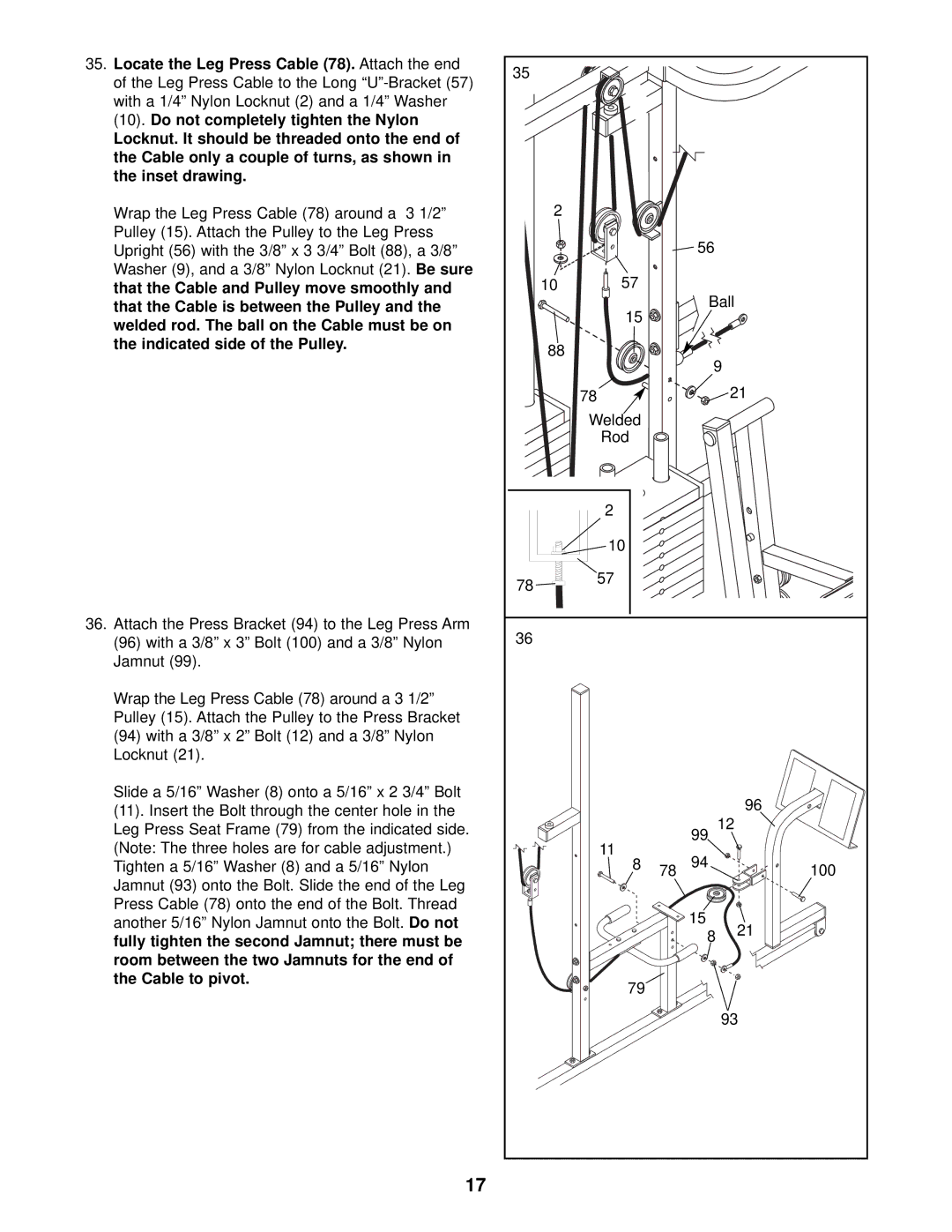 Weider WESY39311 user manual 