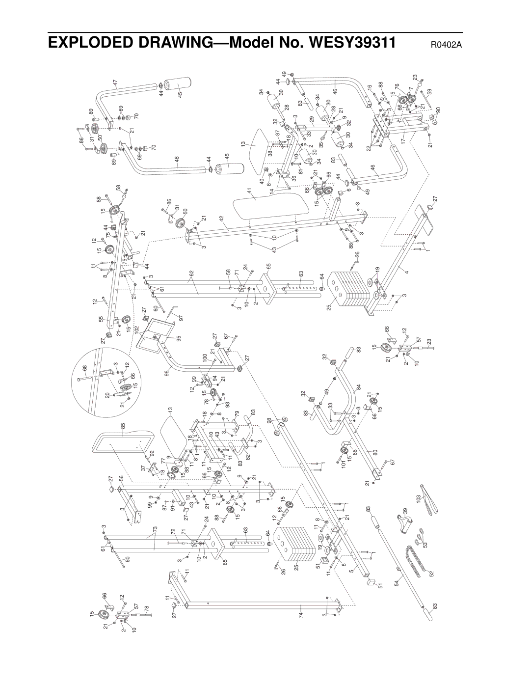 Weider WESY39311 user manual Exploded 