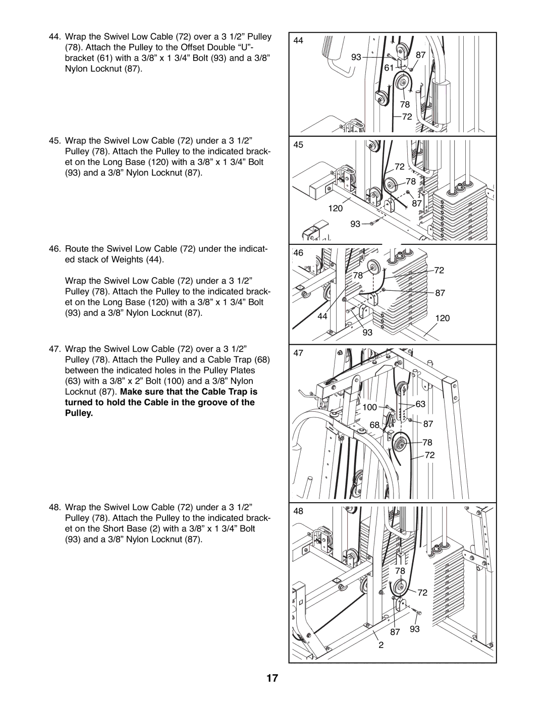 Weider WESY39522 user manual 