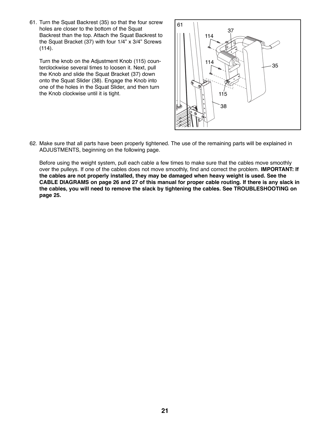 Weider WESY39522 user manual 