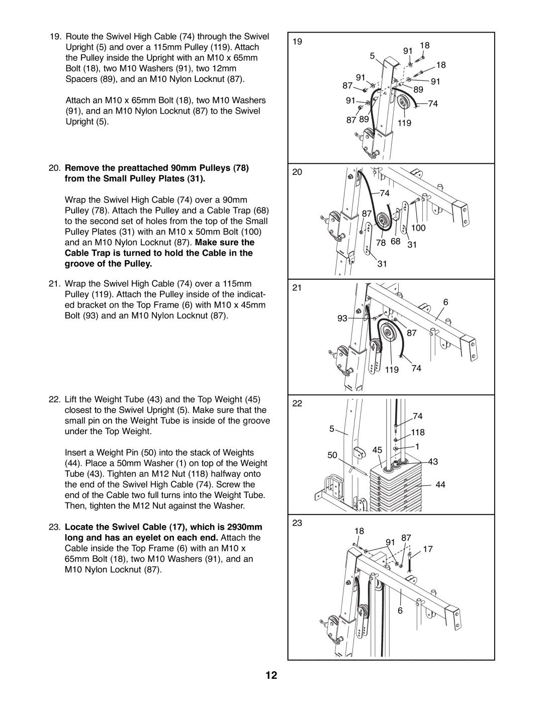 Weider WESY39523 user manual 119 100 118 