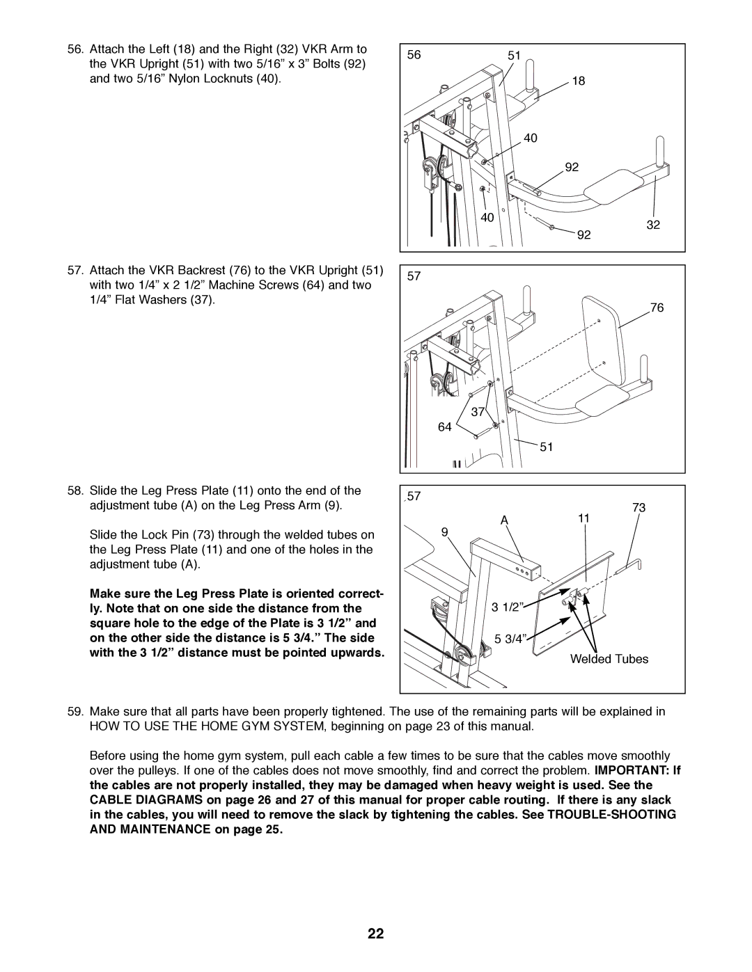 Weider WESY41080 manual Welded Tubes 