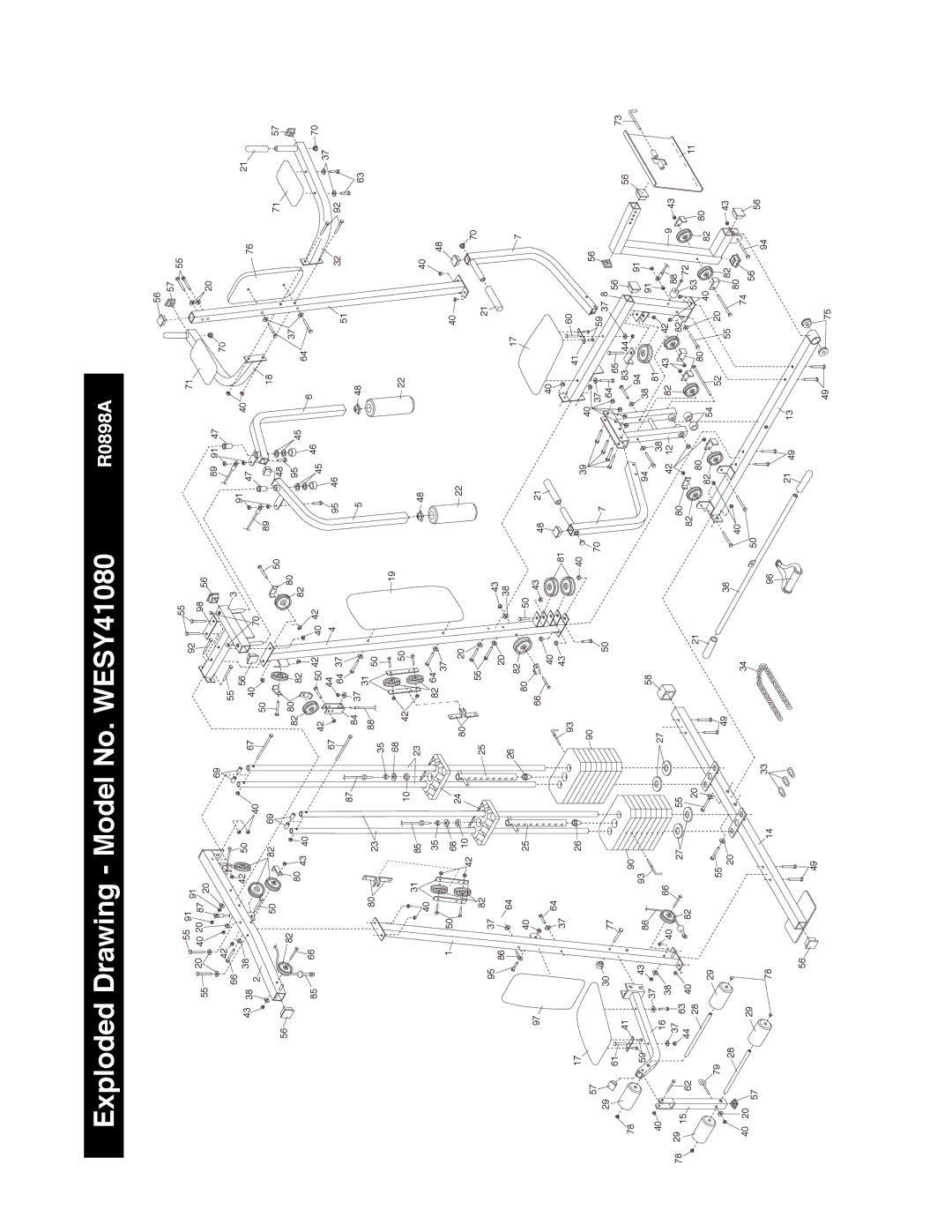 Weider manual Exploded Drawing Model No. WESY41080 