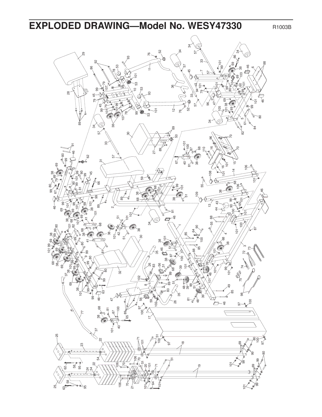 Weider WESY47330 user manual Exploded 