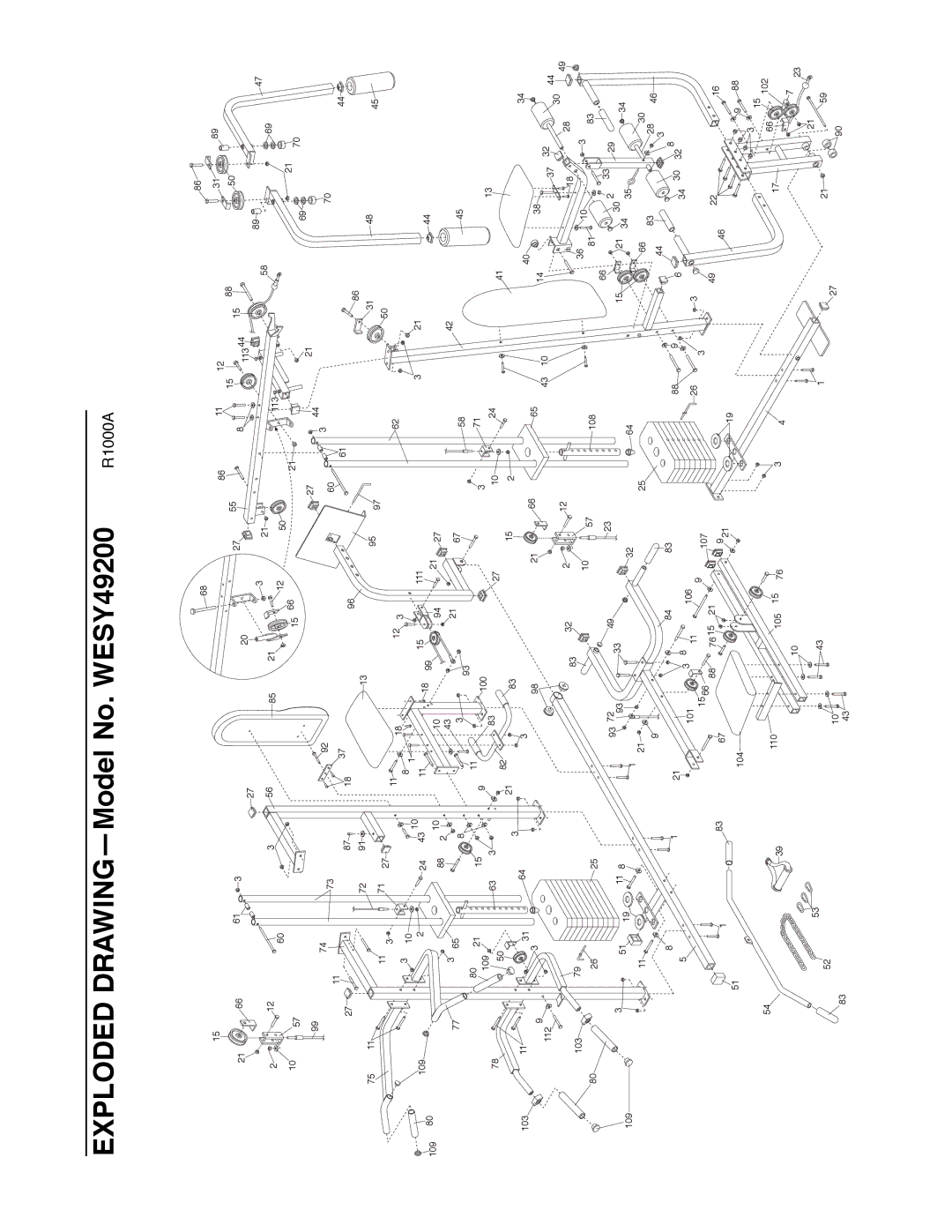 Weider user manual Exploded DRAWINGÑModel No. WESY49200 