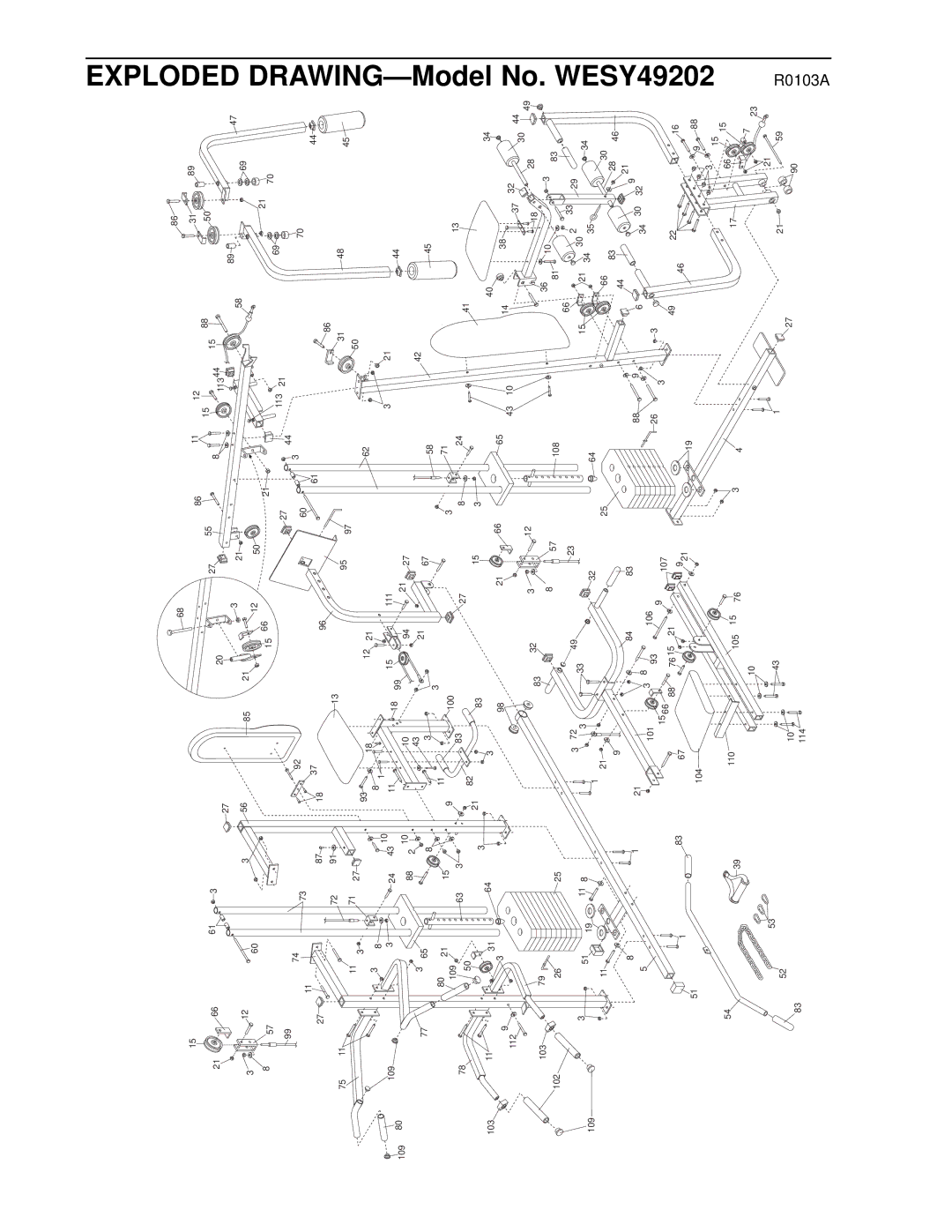 Weider WESY49202 user manual Exploded 