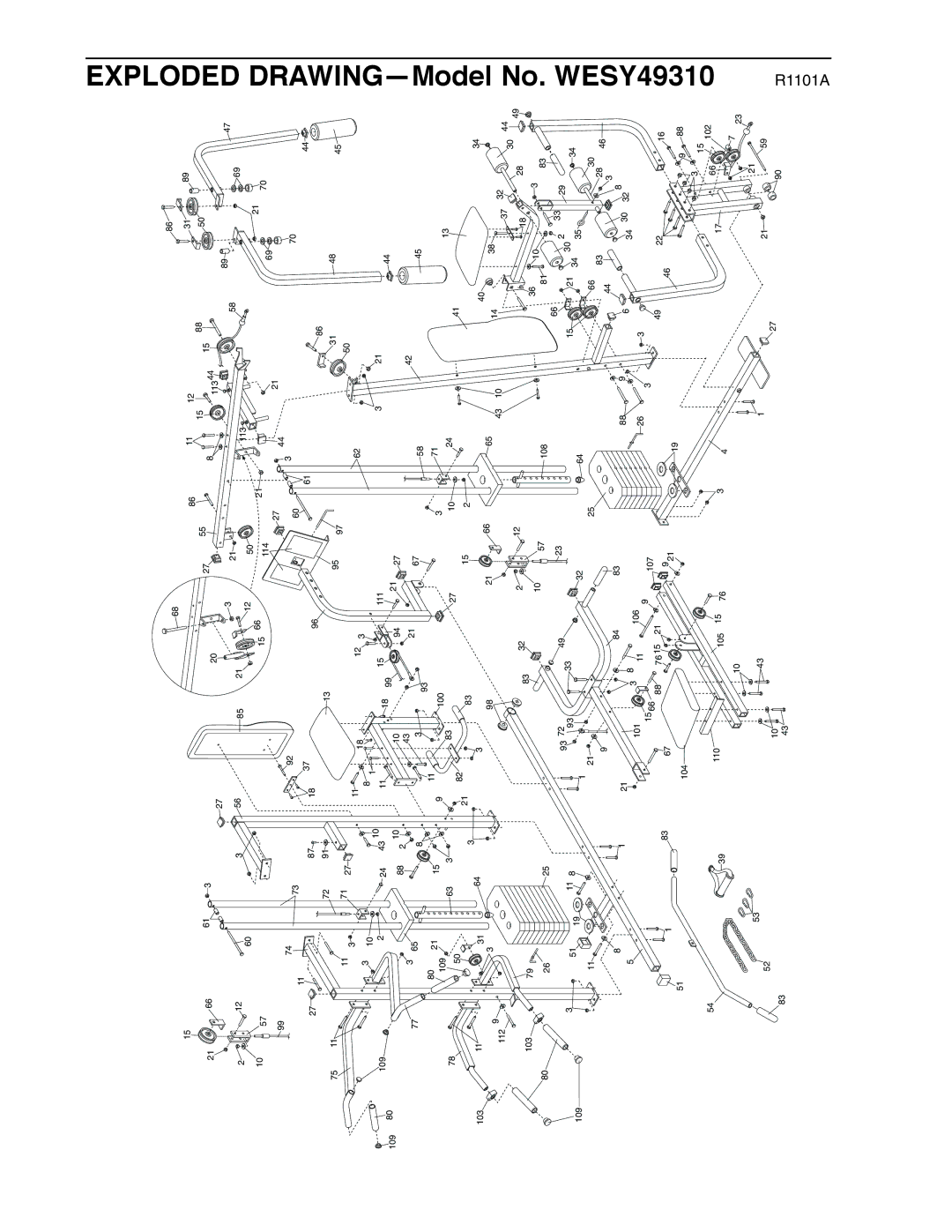 Weider WESY49310 user manual Exploded DRAWING-Model No 