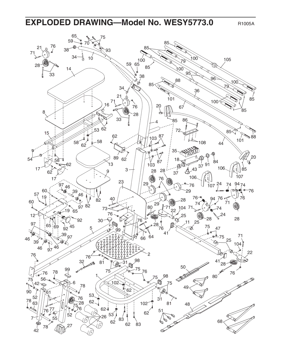 Weider WESY5773.0 user manual R1005A 