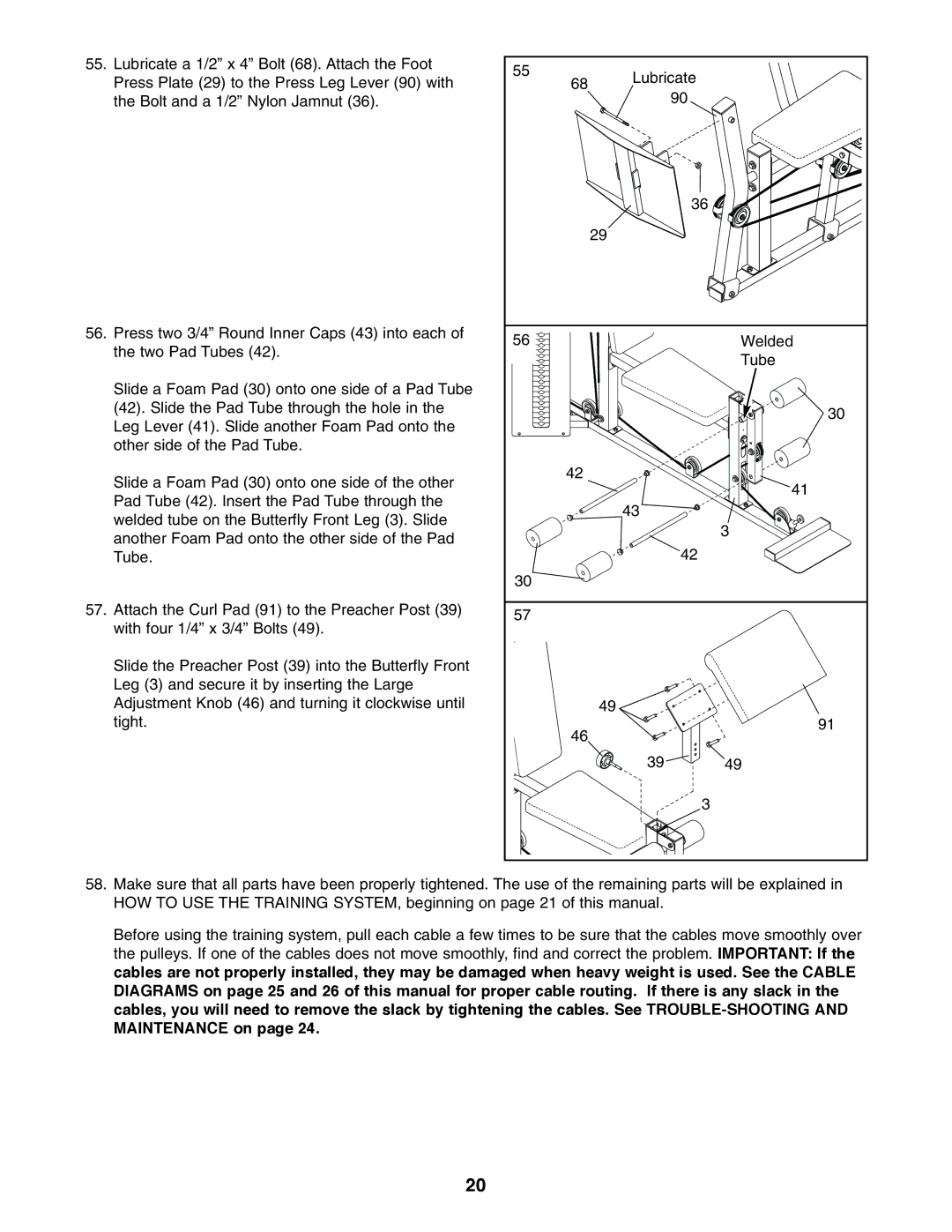 Weider WESY59100 user manual 