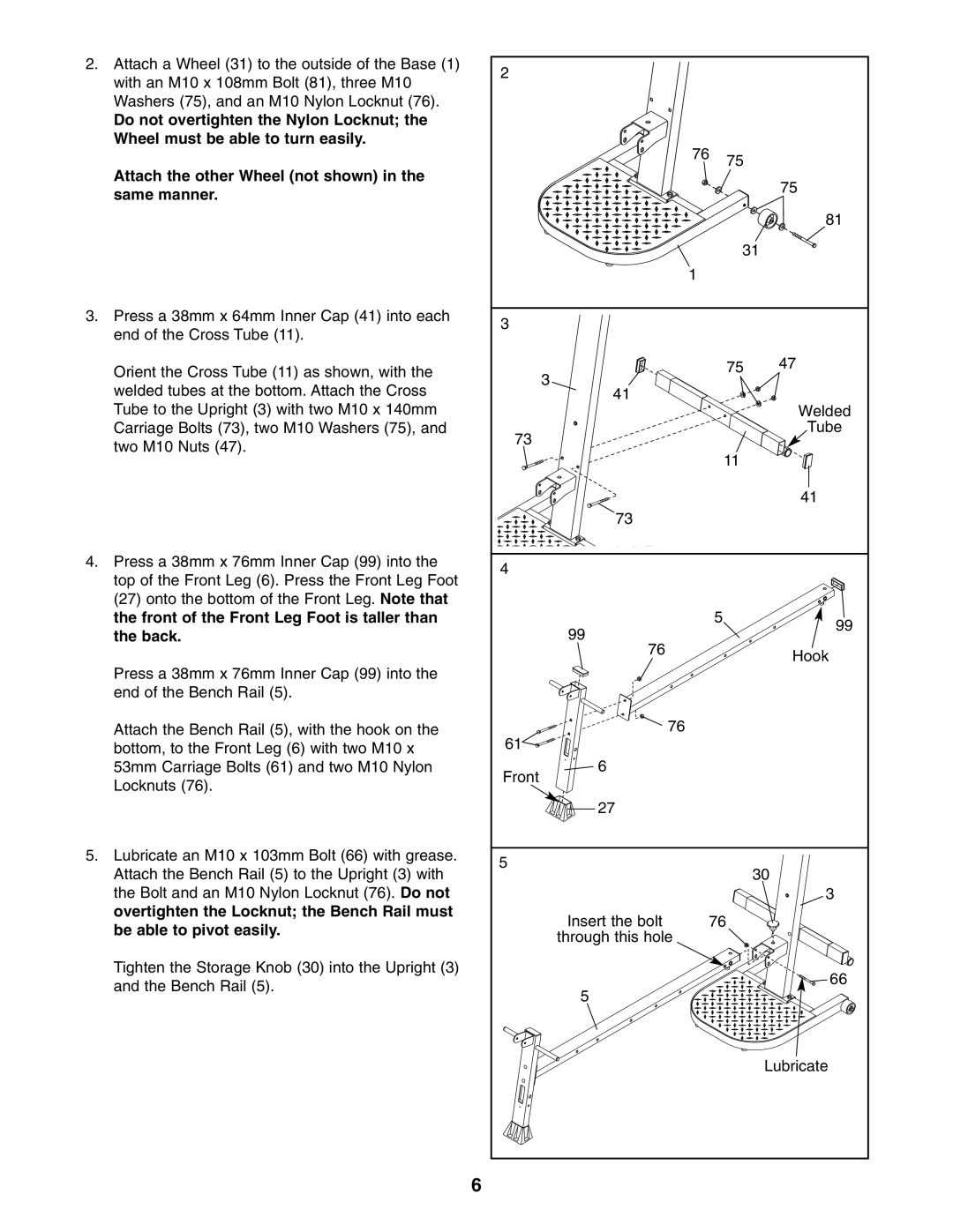 Weider WESY59531 user manual 